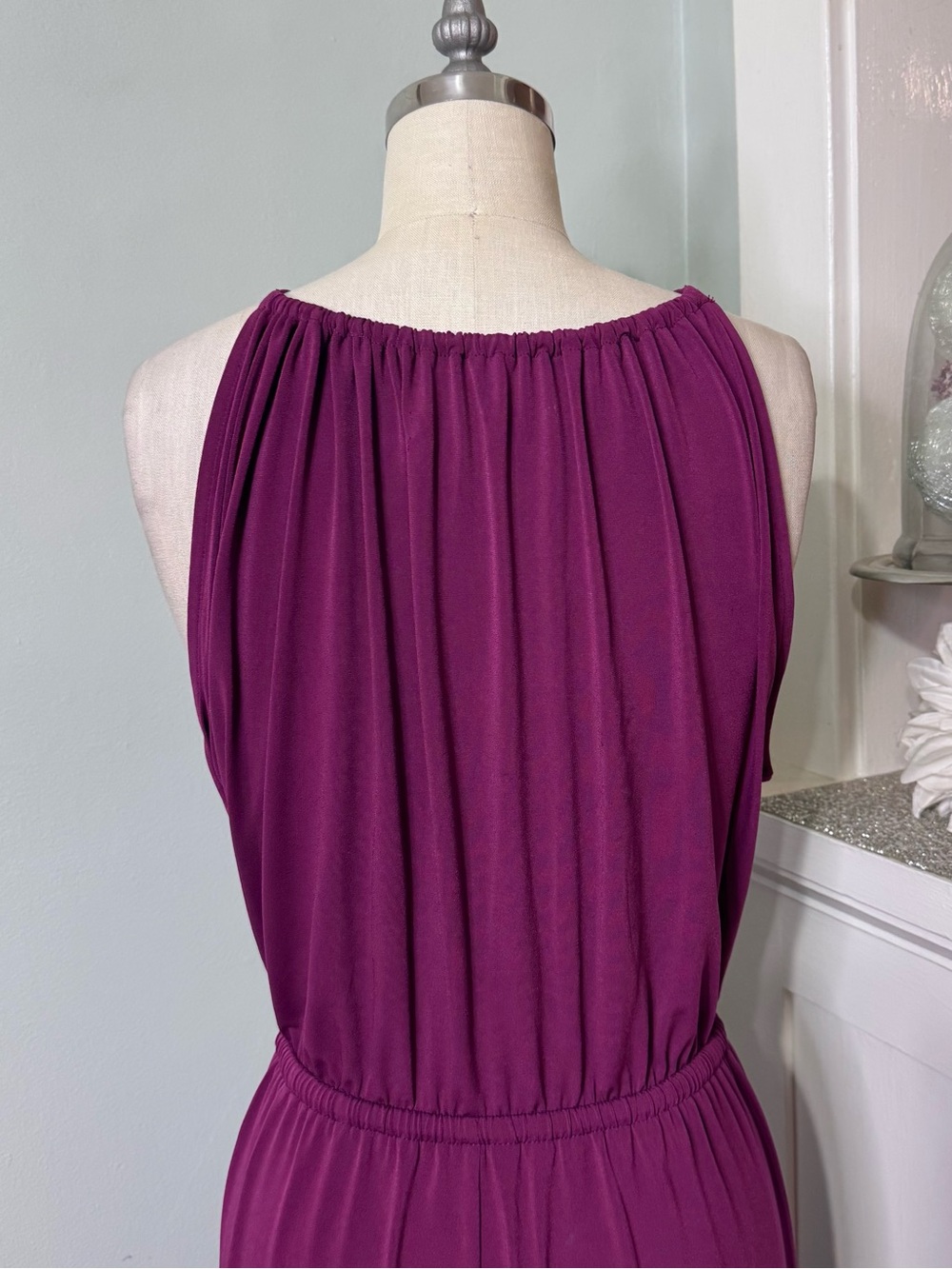 Lane Bryant Purple Halter Maxi Dress Elastic Tie Waist & Rose Gold Detail 22/24 - Picture 5 of 9